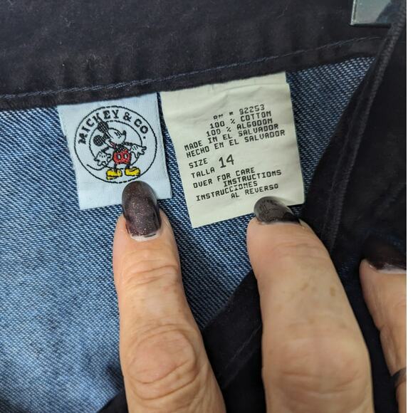 Vintage 90's Mickey & Co Jeans High Waist Tapered Leg Velvet Side Embroidered - Picture 4 of 10